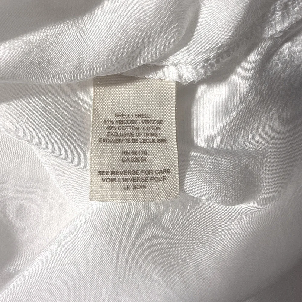 Free People White Pleated Bib Long Sleeve Blouse‎ Size Small